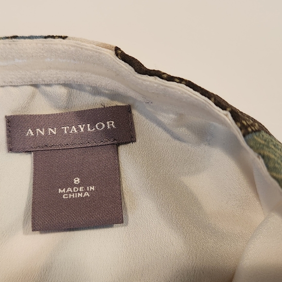 Ann Taylor Floral Halter Top with Blue and Green Accents 100% Silk Sz 8 - Picture 7 of 9
